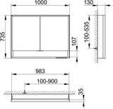 KEUCO Royal Lumos Spiegelschrank 1000 mm silber-eloxiert mit Ablagefach – Wandvorbau