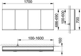 KEUCO Royal Modular 2.0 Spiegelschrank beleuchtet 1700 mm Wandeinbau silber-eloxiert