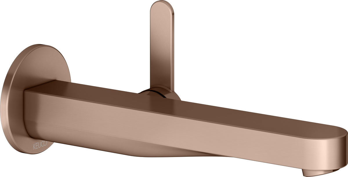 KEUCO IXMO Einhebel-Waschtischmischer Unterputz Wandmontage 187 mm Messing gebürstet
