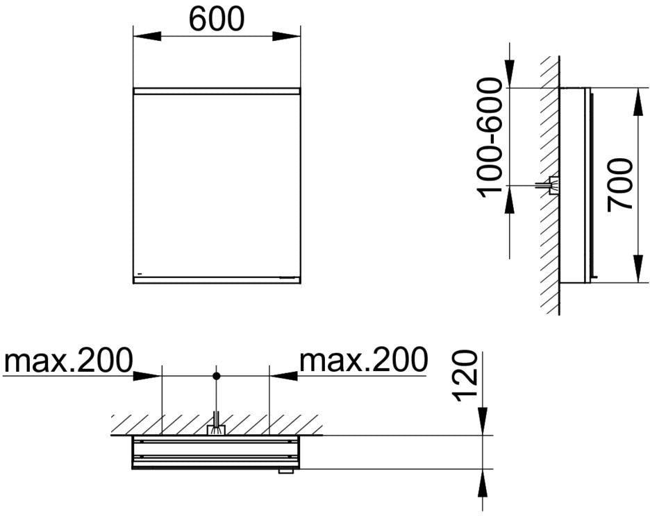 KEUCO Royal Modular 2.0 Spiegelschrank beleuchtet 500 mm silber-eloxiert mit Steckdose