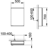 KEUCO Royal Modular 2.0 Spiegelschrank, unbeleuchtet, 500 x 700 x 160 mm, silber-eloxiert