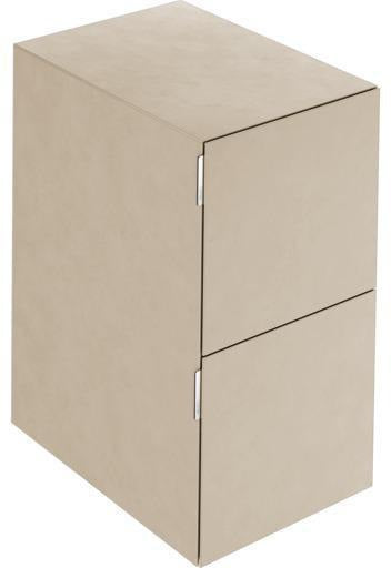 KEUCO Edition 11 Art Sideboard 400 mm mit 2 Auszügen und Beleuchtung – Weiß / Glas Weiß