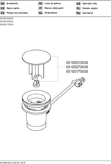 KEUCO Ablaufgarnitur Ersatzteil ARM 50100 für 54902/54903/54909, Edelstahl-finish, mit Verschluss