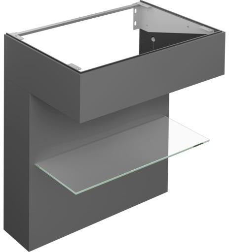 KEUCO Edition 11 Art Waschtischunterbau 800 mm mit Glasablage und Beleuchtung in Weiß
