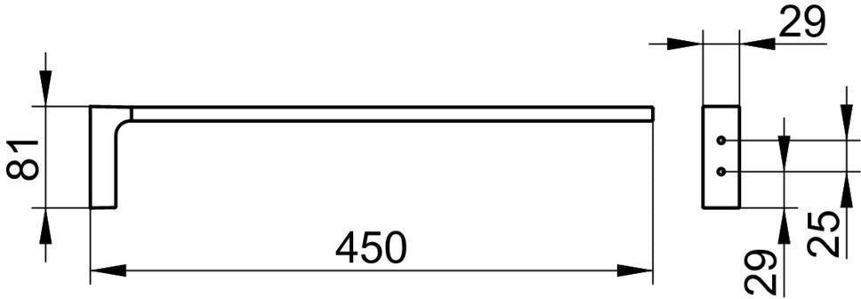 KEUCO Edition 11 Handtuchhalter 450 mm verchromt – 1-armig, starr, Wandmontage