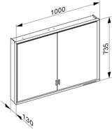 KEUCO Royal Lumos Spiegelschrank 1000 mm silber-eloxiert mit Ablagefach – Wandvorbau