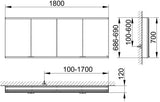 KEUCO Royal Modular 2.0 Spiegelschrank 1800 mm, unbeleuchtet, 4 Türen, silber-eloxiert