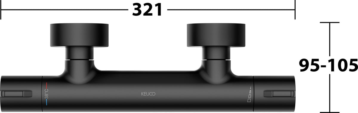 KEUCO Plan blue Thermostat-Brausemischer Aufputz Aluminium-finish 53926
