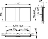 KEUCO Royal Match Spiegelschrank 650 mm – Wandeinbau, LED, 2 Türen, Touch-Dimmer