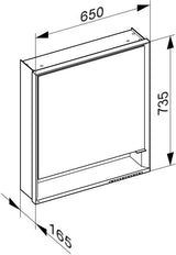 KEUCO Royal Lumos Spiegelschrank 650 mm, rechts, silber-eloxiert, LED-Beleuchtung