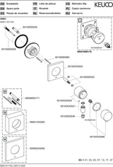 KEUCO IXMO Comfort Absperrventil eckig verchromt mit Schlauchanschluss – Unterputz DN15