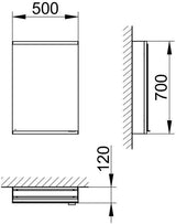 KEUCO Royal Modular 2.0 Spiegelschrank beleuchtet 500 mm silber-eloxiert mit Steckdose