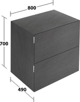 KEUCO Edition 11 Art Sideboard 400 mm mit 2 Auszügen und Beleuchtung – Weiß / Glas Weiß