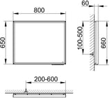 KEUCO Royal Lumos Lichtspiegel 700 x 650 mm, schwarz-eloxiert, LED-Beleuchtung