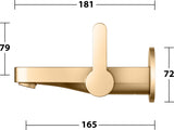 KEUCO IXMO Einhebel-Waschtischmischer Unterputz Wandmontage 187 mm Messing gebürstet