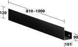 KEUCO Duschablage 24953 auf Maß – 400-600 x 120 x 90 mm, schwarz matt, Aluminium, mit Haken