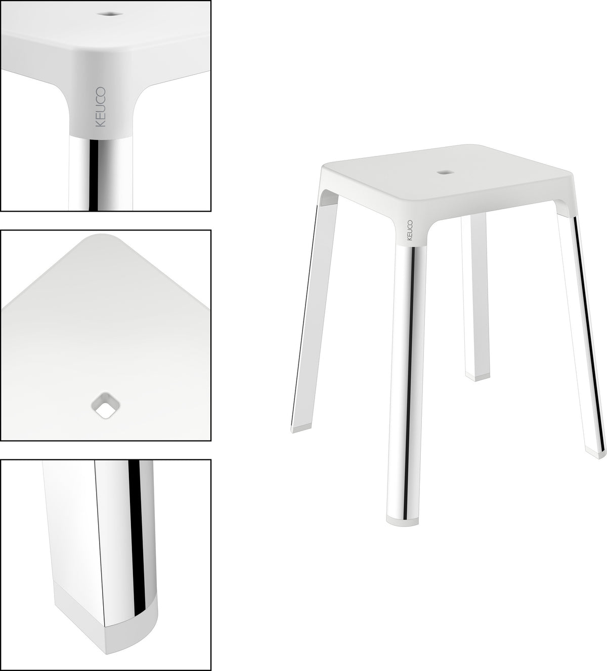 KEUCO AXESS Bad-Hocker 35082 – verchromt/weiß, stilvoll & funktional