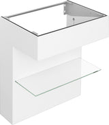 KEUCO Edition 11 Art Waschtischunterbau 800 mm mit Glasablage und Beleuchtung in Weiß