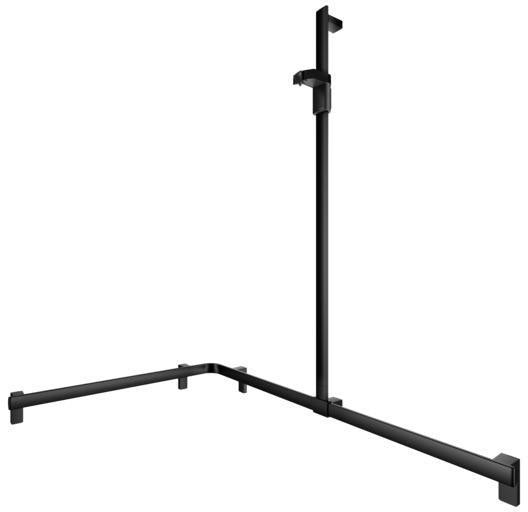 KEUCO AXESS Duschhandlauf 850 mm rechts mit Brausestange, silber-eloxiert
