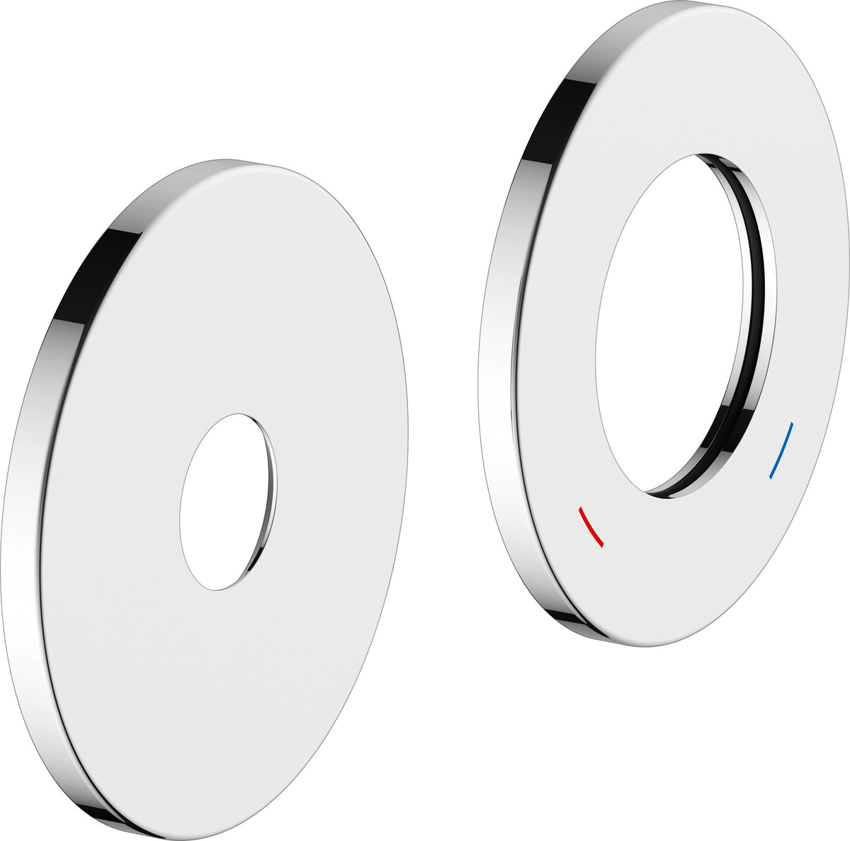 KEUCO Rosetten-Set 51116 verchromt eckig 85 mm für Einhebel-Waschtischmischer