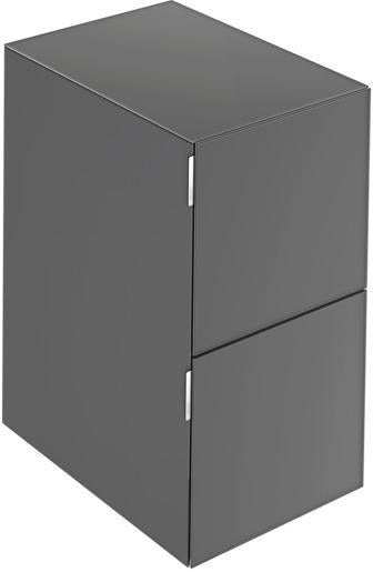 KEUCO Edition 11 Art Sideboard 400 mm mit 2 Auszügen und Beleuchtung – Weiß / Glas Weiß