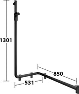 KEUCO AXESS Duschhandlauf 550/531/1301 mm mit Brausestange rechts, silber-eloxiert