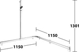 KEUCO AXESS Duschhandlauf 850 mm rechts mit Brausestange, silber-eloxiert