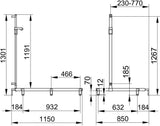 KEUCO AXESS Duschhandlauf 850 mm rechts mit Brausestange, silber-eloxiert