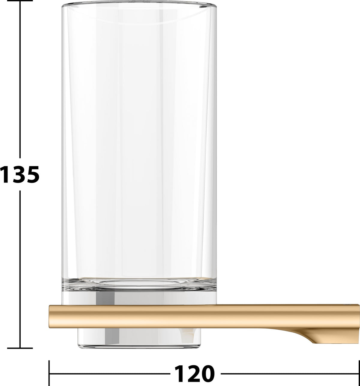 KEUCO Edition 400 Glashalter mit Echtkristall-Glas, verchromt – Wandmontage, softcube Design
