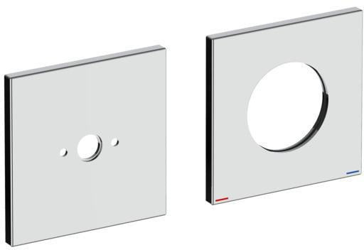 KEUCO Rosetten-Set 51116 verchromt eckig 85 mm für Einhebel-Waschtischmischer