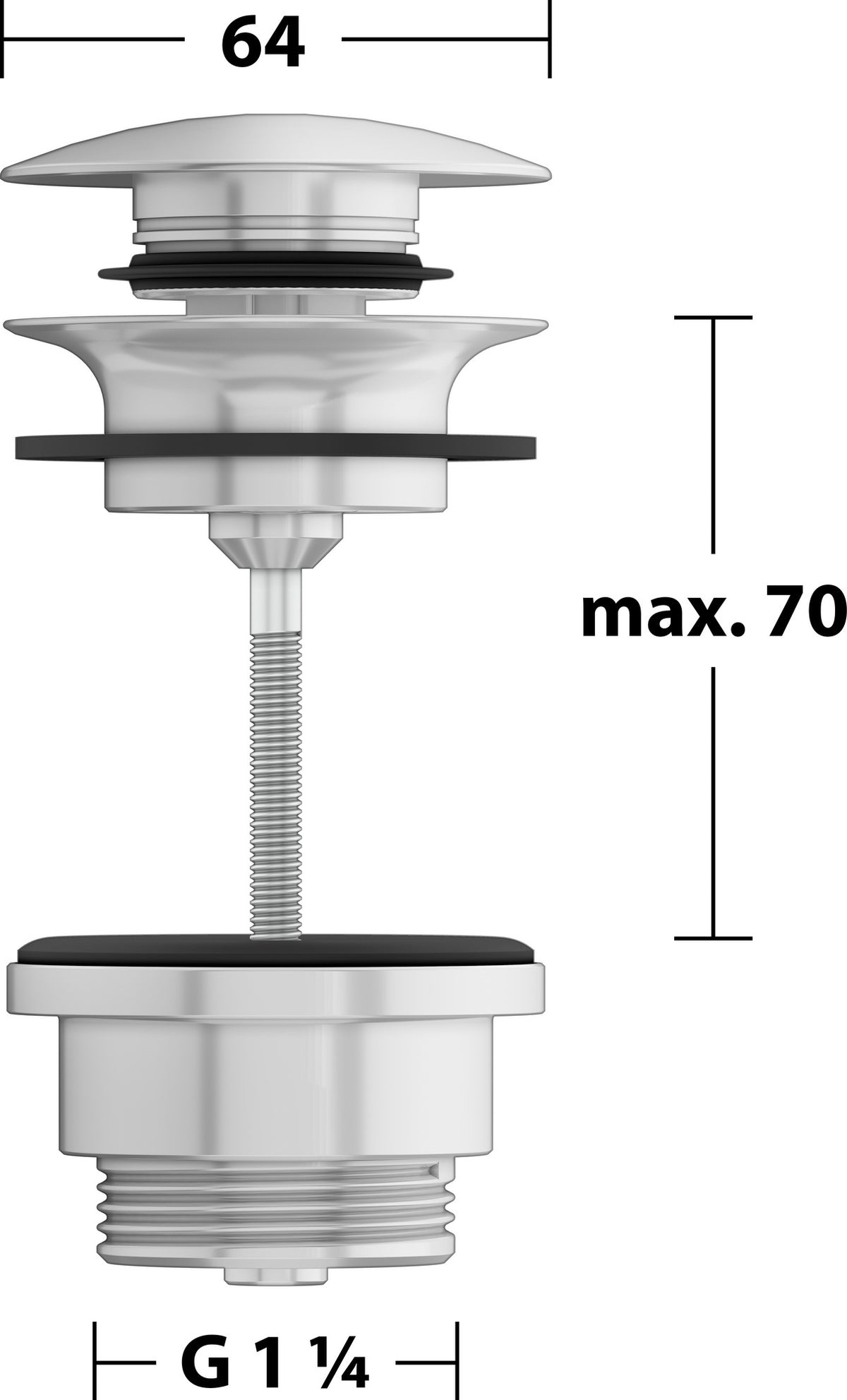 KEUCO Ablaufgarnitur Push-Open G 1 1/4 verchromt – Armaturenzubehör 59902