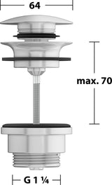 KEUCO Ablaufgarnitur Push-Open G 1 1/4 verchromt – Armaturenzubehör 59902