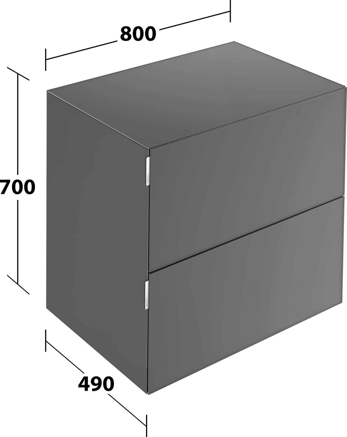 KEUCO Edition 11 Art Sideboard 400 mm mit 2 Auszügen und Beleuchtung – Weiß / Glas Weiß