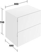 KEUCO Edition 11 Art Sideboard 400 mm mit 2 Auszügen und Beleuchtung – Weiß / Glas Weiß