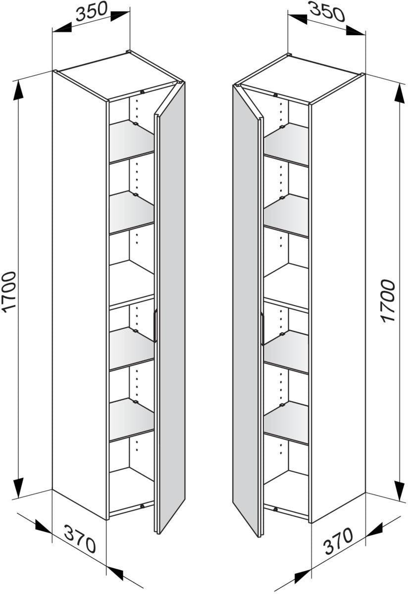 KEUCO Edition 11 Hochschrank 350 mm, 1-türig, Anschlag links, anthrazit/Glas anthrazit