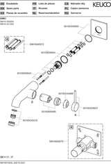 KEUCO IXMO Einhebel-Waschtischmischer eckig für Wandmontage, verchromt, Ausladung 165 mm