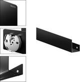 KEUCO Duschablage 24953 auf Maß – 400-600 x 120 x 90 mm, schwarz matt, Aluminium, mit Haken