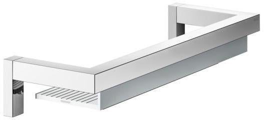 KEUCO Duschablage Edition 90 Square mit Glasabzieher, verchromt/Aluminium, 360 mm