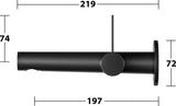 KEUCO IXMO Einhebel-Waschtischmischer Unterputz, rund, Ausladung 165 mm, schwarz matt