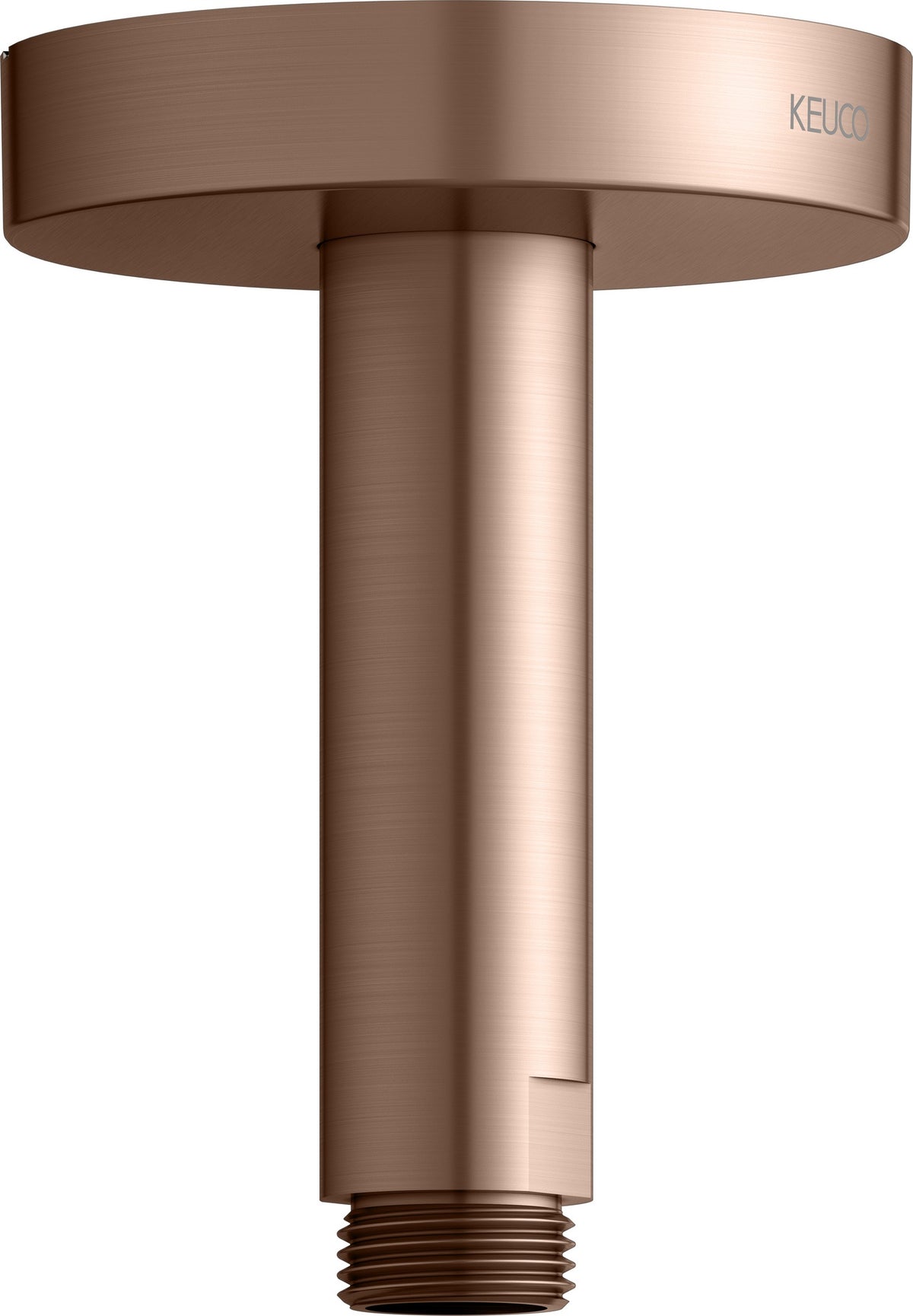 KEUCO Brausearm Elegance 51688, Deckenanschluss, 100 mm, verchromt – Rundes Design für die Deckenmontage