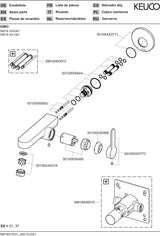KEUCO IXMO Einhebel-Waschtischmischer Unterputz, rund, Ausladung 165 mm, schwarz matt