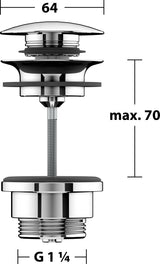 KEUCO Ablaufgarnitur Push-Open G 1 1/4 verchromt – Armaturenzubehör 59902