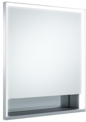 KEUCO Royal Lumos Spiegelschrank 650 mm, Wandeinbau, Anschlag rechts, silber-eloxiert