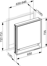 KEUCO Royal Lumos Spiegelschrank 650 mm, Wandeinbau, Anschlag rechts, silber-eloxiert