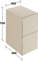 KEUCO Edition 11 Art Sideboard 400 mm mit 2 Auszügen und Beleuchtung – Weiß / Glas Weiß