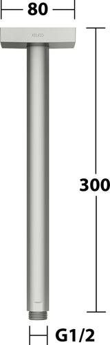 KEUCO Brausearm Edition 300 Deckenanschluss 100 mm verchromt – Eckige Form für moderne Duschen