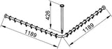 KEUCO Brausevorhangstangen-Set Plan 14939 für Dusche Winkelform 1000 x 1000 mm Edelstahl