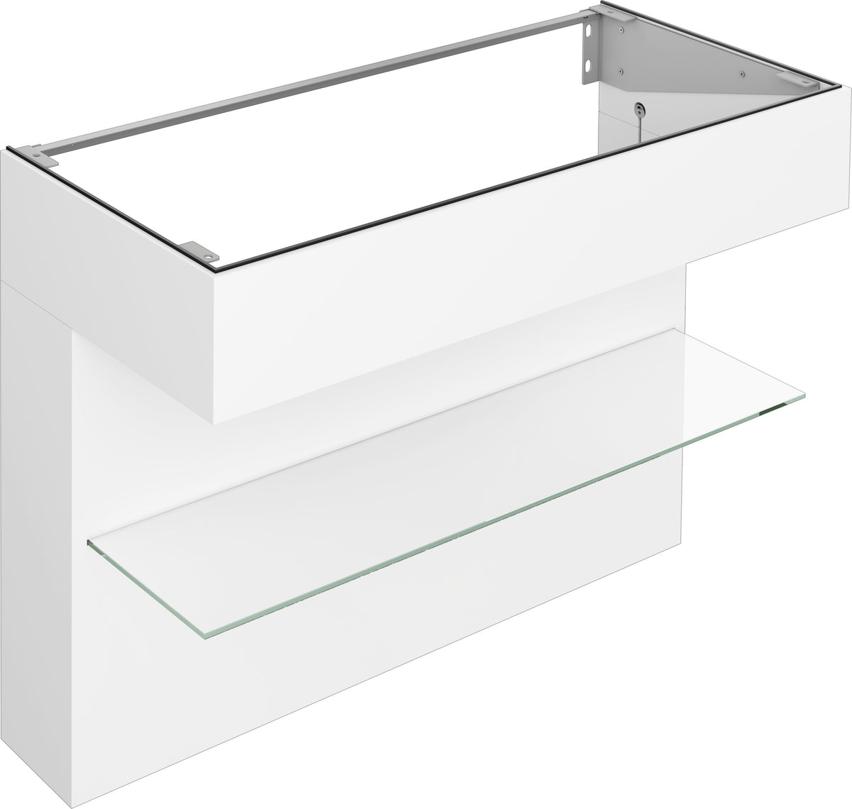 KEUCO Edition 11 Art Waschtischunterbau 800 mm mit Glasablage und Beleuchtung in Weiß