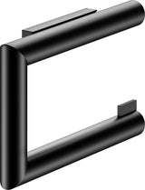 KEUCO REVA Toilettenpapierhalter offene Form schwarz matt – Wandmontage zum Kleben oder Schrauben