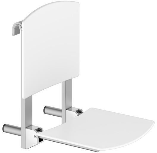 KEUCO Klappsitz zum Einhängen Care 35181 verchromt/schwarz – Wandmontage